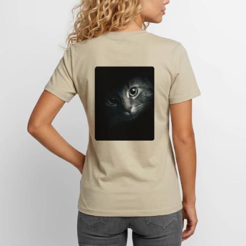 Cat Face in Shadow Close-Up Design - Unisex Henley T-Shirt