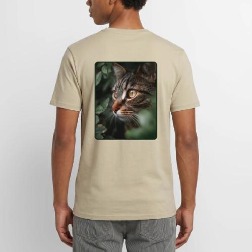 Tabby Cat Jungle Eyes Design - Unisex Henley T-Shirt
