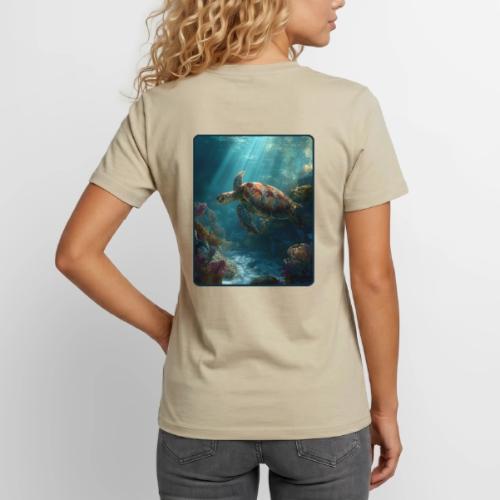 Sea Turtle Coral Reef Design - Unisex Henley T-Shirt