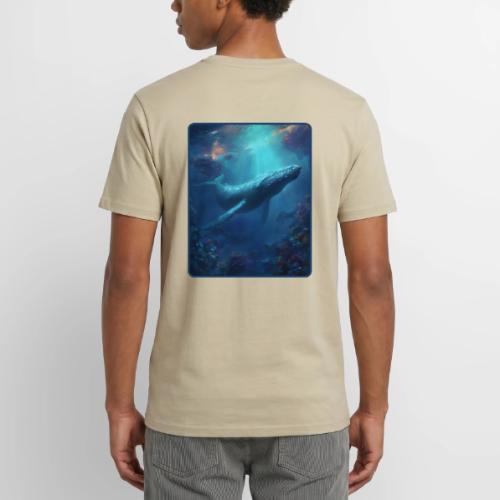 Humpback Whale Ocean Reef Design - Unisex Henley T-Shirt