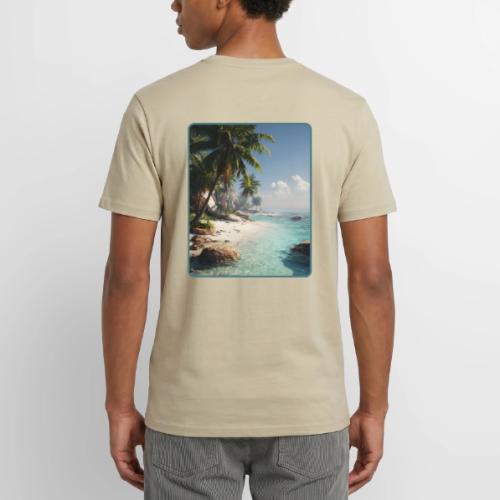 Tropical Beach Paradise Palm Design - Unisex Henley T-Shirt