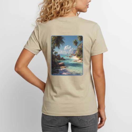 Tropical Island Paradise Ocean Design - Unisex Henley T-Shirt