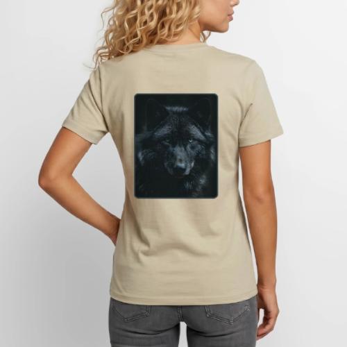 Black Wolf Intense Eyes Portrait Design - Unisex Henley T-Shirt