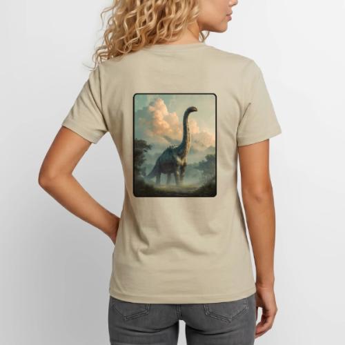 Brachiosaurus Prehistoric Scene Design - Unisex Henley T-Shirt