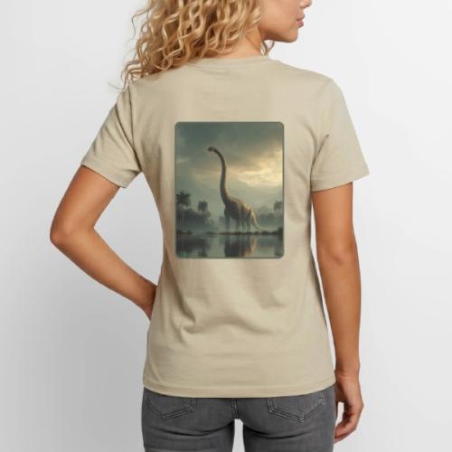 Brachiosaurus Misty Lake Design - Unisex Henley T-Shirt