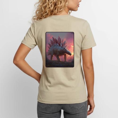 Stegosaurus Sunset Forest Design - Unisex Henley T-Shirt