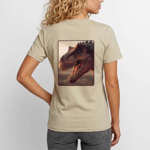 T Rex Roaring Close-Up Design - Unisex Henley T-Shirt