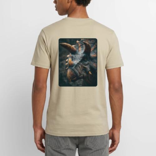 Triceratops Detailed Portrait Design - Unisex Henley T-Shirt
