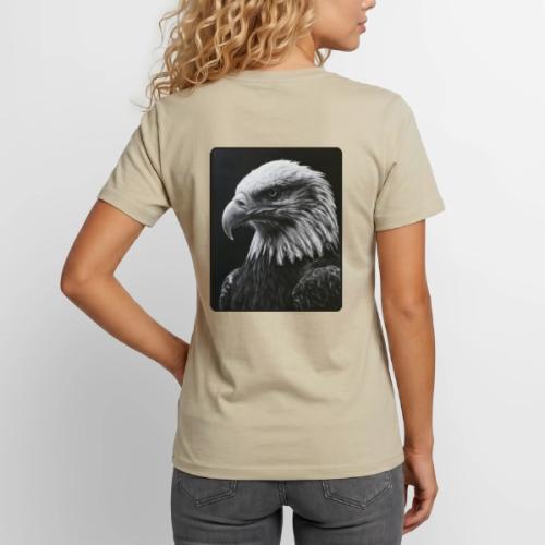 Black White Bald Eagle Design - Unisex Henley T-Shirt
