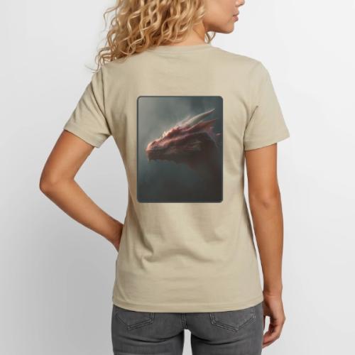 Red Dragon Fog Portrait Design - Unisex Henley T-Shirt