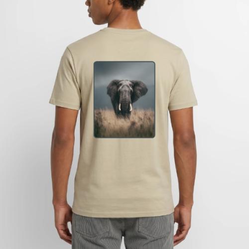 Majestic African Elephant Portrait Design - Unisex Henley T-Shirt