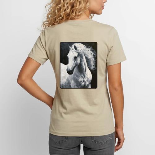 White Horse Oil Painting Design - Unisex Henley T-Shirt