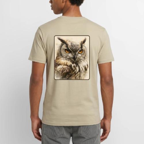 Great Horned Owl Watercolor Design - Unisex Henley T-Shirt