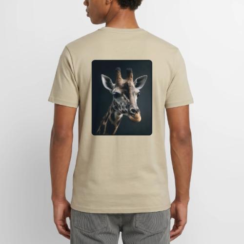 Majestic Giraffe Artistic Portrait Design - Unisex Henley T-Shirt