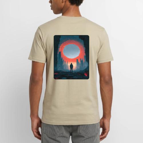 Cosmic Portal Future City Design - Unisex Henley T-Shirt