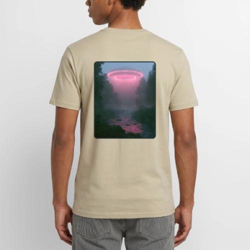Neon UFO Forest River Design - Unisex Henley T-Shirt