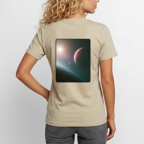 Deep Space Planet Horizon Art - Unisex Henley T-Shirt