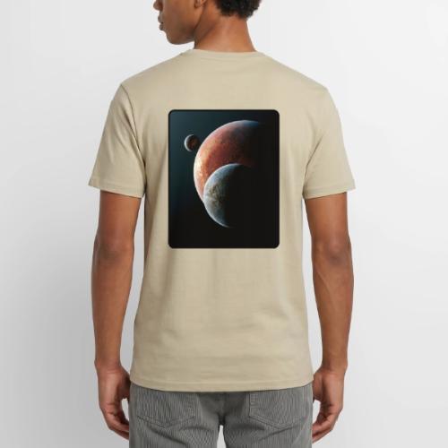 Three Planets Deep Space Design - Unisex Henley T-Shirt