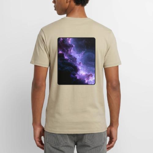 Purple Nebula Space Design - Unisex Henley T-Shirt