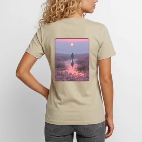 Ethereal Sunset Flower Field Art - Unisex Henley T-Shirt