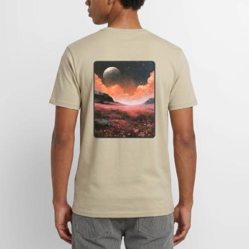 Moonlit Fantasy Flower Landscape - Unisex Henley T-Shirt