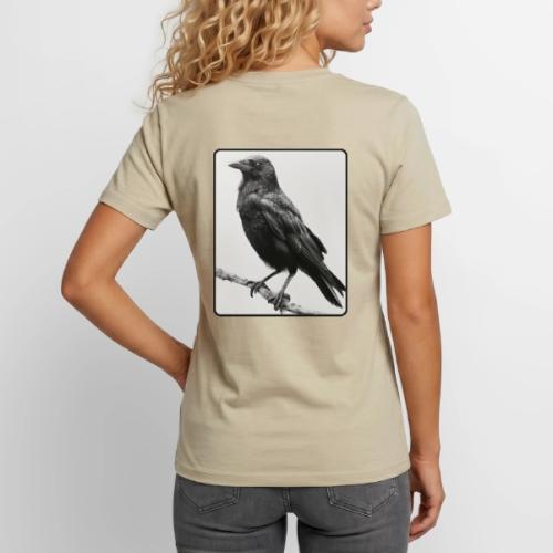 Raven Black and White Art Design - Unisex Henley T-Shirt