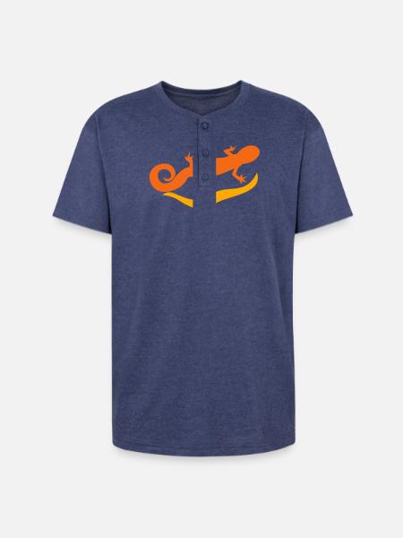 salamander - Unisex Henley T-Shirt - heather indigo