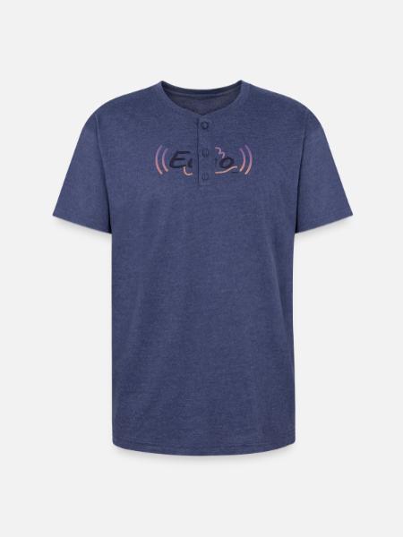 VARENO - Echo Gradient Waves - Unisex Henley T-Shirt - heather indigo