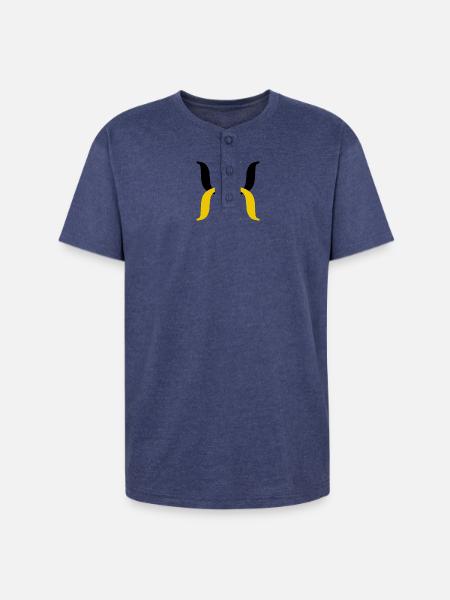Golden Lambda Glyph - Unisex Henley T-Shirt - heather indigo