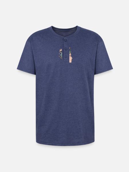 Blooming Mind - Unisex Henley T-Shirt - heather indigo