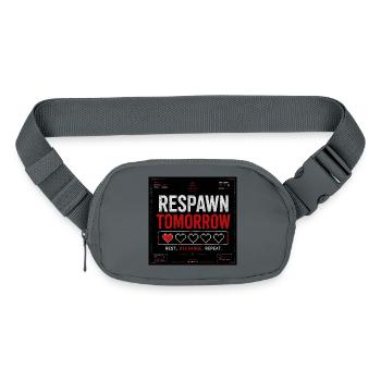 RESPAWN TOMORROW Gaming Aesthetic - Matte Hip Bag - mineral grey - Front