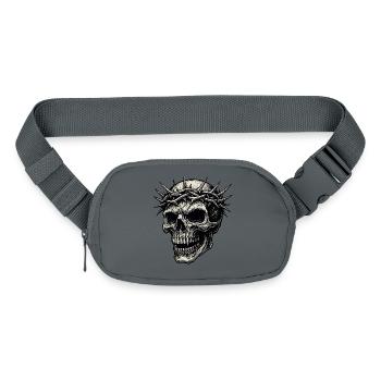 Gothic Skull Crown of Thorns Dark Art Design - Matte Hip Bag - mineral grey - Front