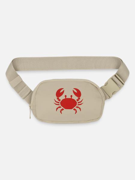 Coastal Crab Charm - Matte Hip Bag - sandgrau
