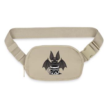 Mornings Suck Sleepy Vampire Bat Coffee Humor - Matte Hip Bag - sandgrau - Front