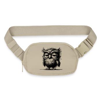 Owl I'm Not Grumpy, Just Sleepy - Matte Hip Bag - sandgrau - Front