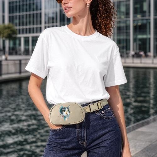 Watercolor cat face - Matte Hip Bag