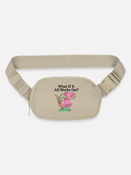 What If It All Works Out Floral - Matte Hip Bag - sandgrau