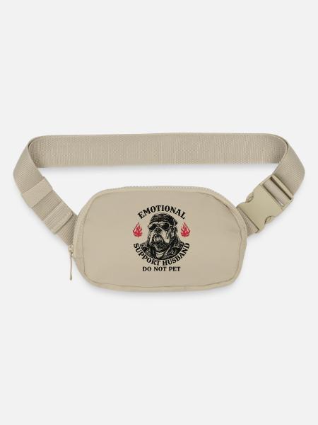Emotional Support Husband Do Not Pet - Matte Hip Bag - sandgrau