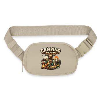 Camping Dad at Sunset Campfire - Matte Hip Bag - sandgrau - Front