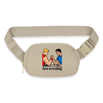 arm wrestling - Matte Hip Bag - sandgrau - Front
