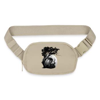 Mystical Cobra Snake and Tree Graphic T-Shirt
 - Matte Hip Bag - sandgrau - Front