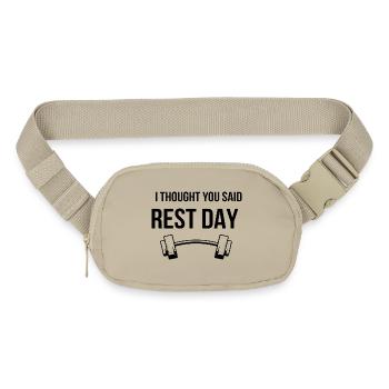 Funny Gym I Thought You Said Rest Day - Matte Hip Bag - sandgrau - Front