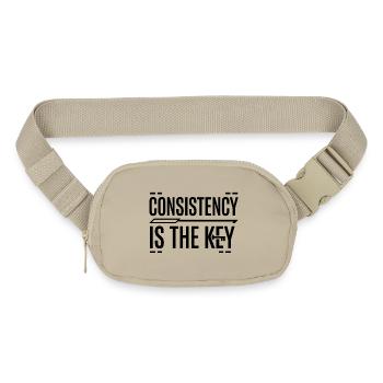 Consistency Is The Key Motivational Quote - Matte Hip Bag - sandgrau - Front