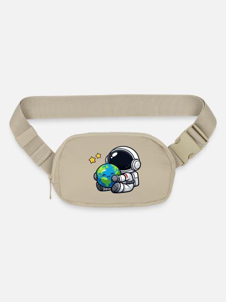 Earth Hug: Space Astronaut - Matte Hip Bag - sandgrau