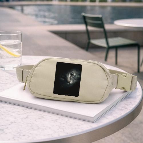 Cat Face in Shadow Close-Up Design - Matte Hip Bag