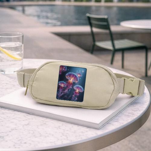 Glowing Jellyfish Deep Sea Design - Matte Hip Bag