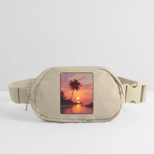 Tropical Beach Sunset Palm Design - Matte Hip Bag