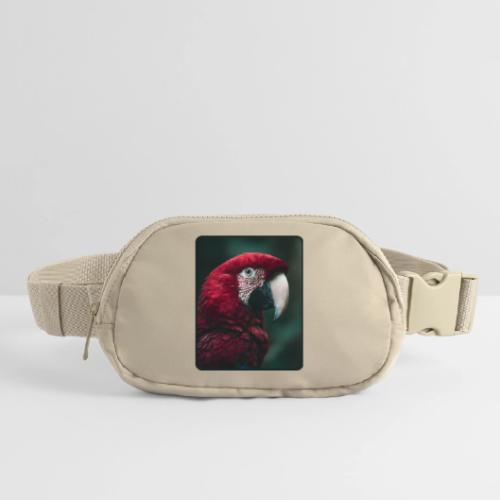 Red Green Macaw Bird Portrait Design - Matte Hip Bag