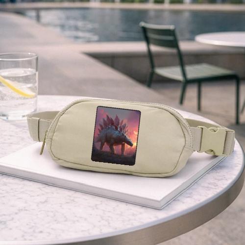 Stegosaurus Sunset Forest Design - Matte Hip Bag