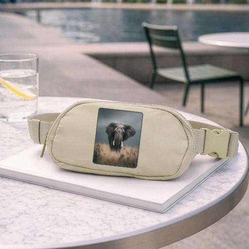 Majestic African Elephant Portrait Design - Matte Hip Bag